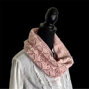 Isa & Stef Blush Pink with Pearls Sewn All over Isa & Stef Scarf.